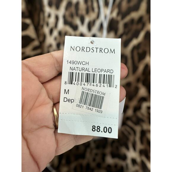 New WAYF Slouch Solano Leopard Print Longsleeve Bodysuit Cowl Neck Size Medium - Picture 4 of 7